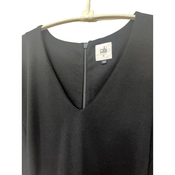 Cabi V-Neck Knee Length Dress Hidden Pockets Back Zip Ruched sleeves Size Medium - Picture 4 of 13